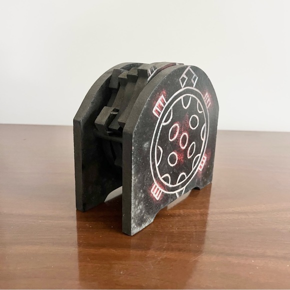 Hawaiian Sea Turtles Honu Wooden Coasters Set of Four w Etching Cork Read Notes - Picture 3 of 6